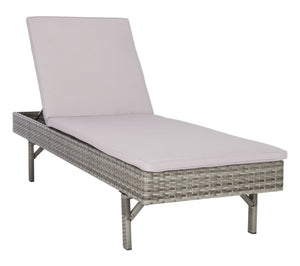 Safavieh CAM Sunlounger - Stylish Adjustable Outdoor Lounger with Premium Cushion for Ultimate Relaxation Grey / Grey PAT7501B