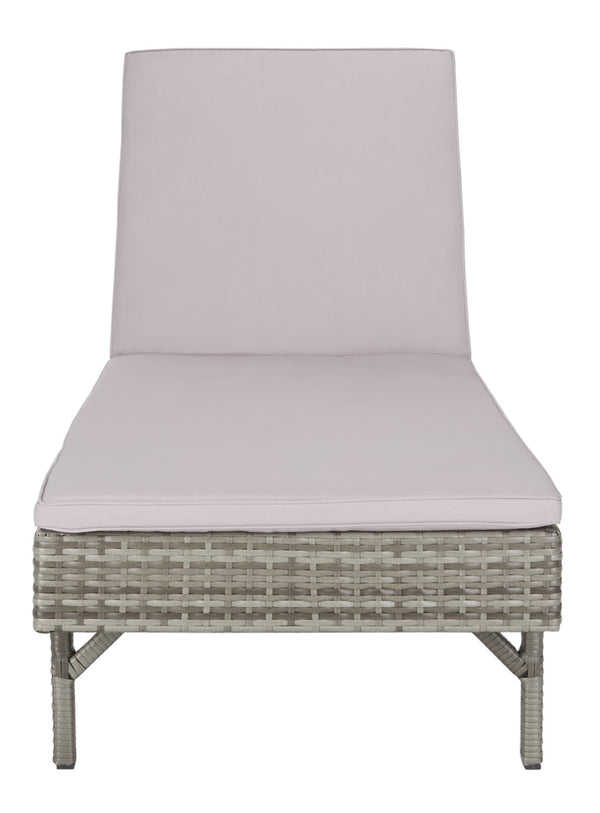 Safavieh CAM Sunlounger - Stylish Adjustable Outdoor Lounger with Premium Cushion for Ultimate Relaxation Grey / Grey PAT7501B