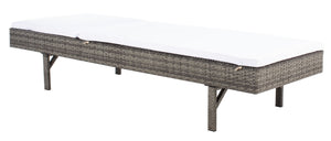 Safavieh CAM Sunlounger - Stylish Adjustable Outdoor Lounger with Premium Cushion for Ultimate Relaxation Grey Brown / White PAT7501C
