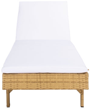 Safavieh CAM Sunlounger - Stylish Adjustable Outdoor Lounger with Premium Cushion for Ultimate Relaxation Natural / White PAT7501D