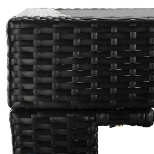 Safavieh HORUS 5PC Outdoor Dining Set with Plush Cushions for Stylish Gatherings and Weather-Resistant Comfort Black / Beige PAT7502A