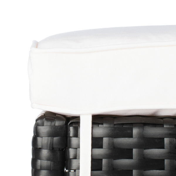 Safavieh HORUS 5PC Outdoor Dining Set with Plush Cushions for Stylish Gatherings and Weather-Resistant Comfort Black / Beige PAT7502A