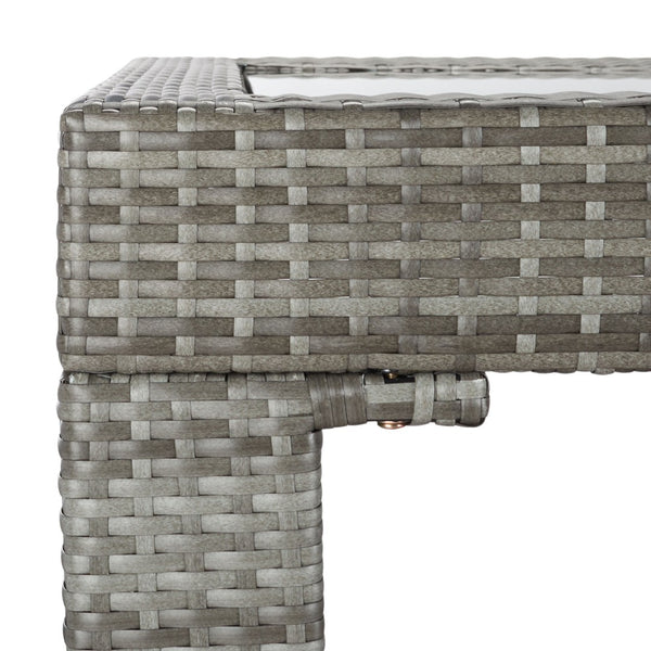 Safavieh HORUS 5PC Outdoor Dining Set with Plush Cushions for Stylish Gatherings and Weather-Resistant Comfort Grey / Grey pat7502B