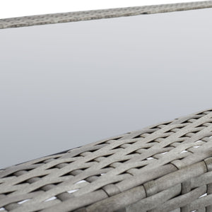 Safavieh HORUS 5PC Outdoor Dining Set with Plush Cushions for Stylish Gatherings and Weather-Resistant Comfort Grey / Grey pat7502B