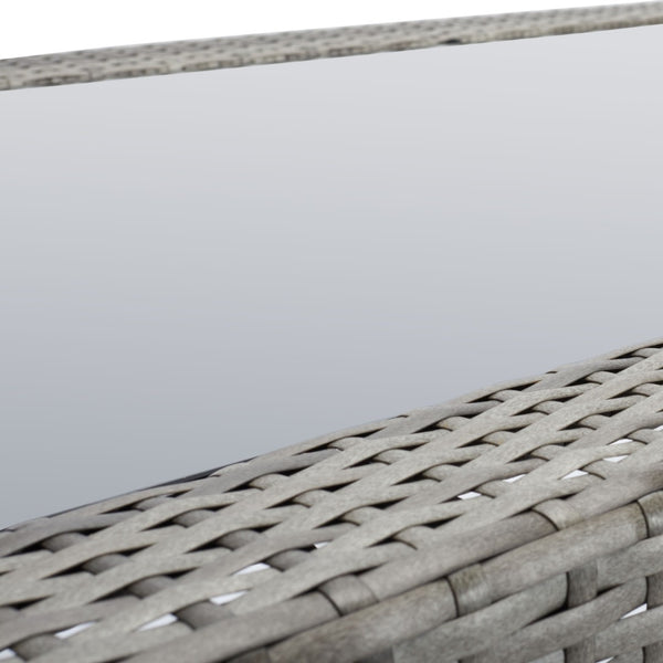 Safavieh HORUS 5PC Outdoor Dining Set with Plush Cushions for Stylish Gatherings and Weather-Resistant Comfort Grey / Grey pat7502B