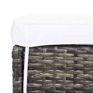 Safavieh HORUS 5PC Outdoor Dining Set with Plush Cushions for Stylish Gatherings and Weather-Resistant Comfort Grey Brown / White PAT7502C