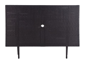 Safavieh AKITA Folding Table – Stylish Outdoor Dining with Umbrella Cutout, Durable Design & Easy Storage Black PAT7503A