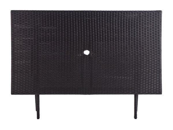 Safavieh AKITA Folding Table – Stylish Outdoor Dining with Umbrella Cutout, Durable Design & Easy Storage Black PAT7503A