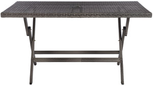 Safavieh AKITA Folding Table – Stylish Outdoor Dining with Umbrella Cutout, Durable Design & Easy Storage Grey PAT7503B