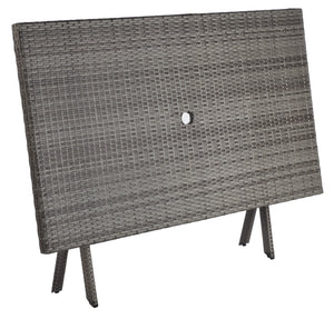 Safavieh AKITA Folding Table – Stylish Outdoor Dining with Umbrella Cutout, Durable Design & Easy Storage Grey PAT7503B