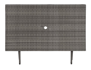 Safavieh AKITA Folding Table – Stylish Outdoor Dining with Umbrella Cutout, Durable Design & Easy Storage Grey PAT7503B