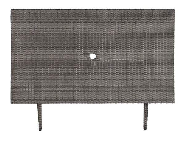 Safavieh AKITA Folding Table – Stylish Outdoor Dining with Umbrella Cutout, Durable Design & Easy Storage Grey PAT7503B