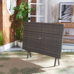 Safavieh AKITA Folding Table – Stylish Outdoor Dining with Umbrella Cutout, Durable Design & Easy Storage Grey Brown / White PAT7503C