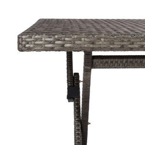 Safavieh AKITA Folding Table – Stylish Outdoor Dining with Umbrella Cutout, Durable Design & Easy Storage Grey Brown / White PAT7503C