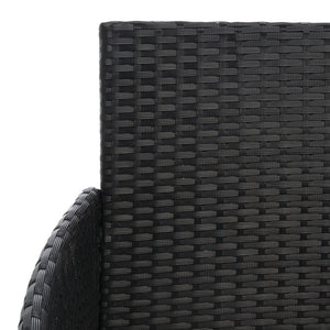 Safavieh ABDUL 4-Piece Outdoor Living Set with Stylish Woven Seats and Plush Cushions for Relaxing Comfort Black / Light Grey PAT7504E