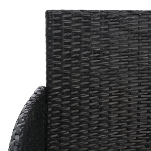 Safavieh ABDUL 4-Piece Outdoor Living Set with Stylish Woven Seats and Plush Cushions for Relaxing Comfort Black / Light Grey PAT7504E