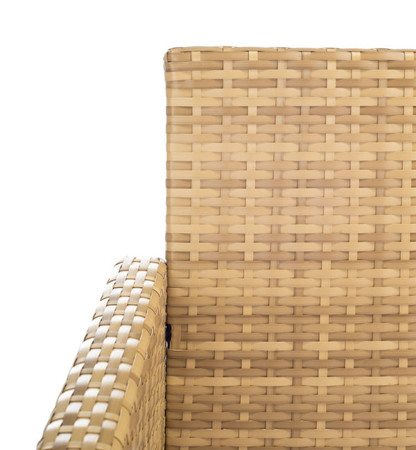 Safavieh ABOKA 4-Piece Outdoor Living Set for Stylish Patio Lounging, Durable Wicker Frame & Cushions Natural / White PAT7505D