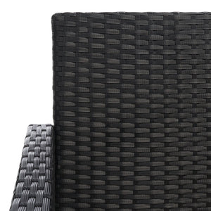 Safavieh ABOKA 4-Piece Outdoor Living Set for Stylish Patio Lounging, Durable Wicker Frame & Cushions Black / Light Grey PAT7505E