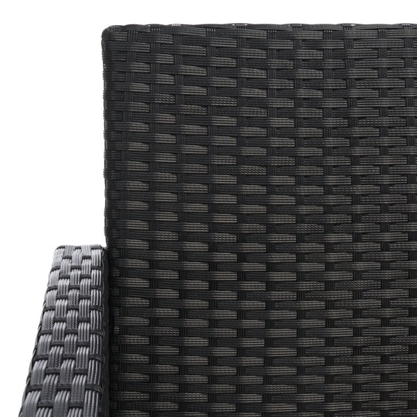 Safavieh ABOKA 4-Piece Outdoor Living Set for Stylish Patio Lounging, Durable Wicker Frame & Cushions Black / Light Grey PAT7505E