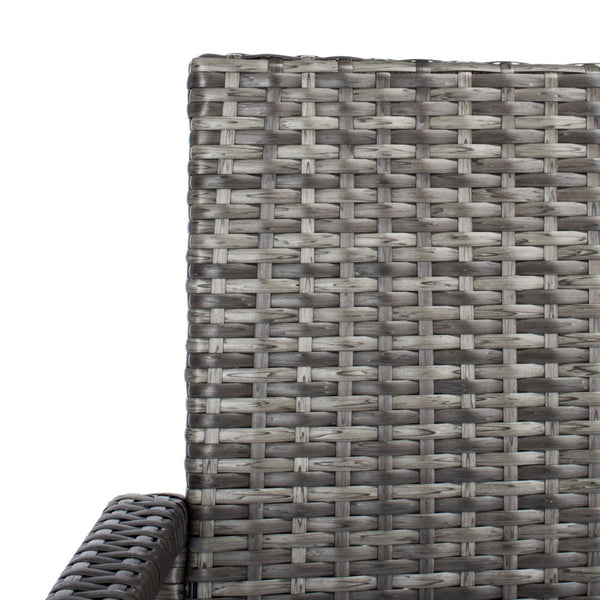 Safavieh BASSEY 4-Piece Outdoor Living Set - Tropical Resort Style with Durable Wicker Frames & Cushions Grey Brown / White PAT7507C