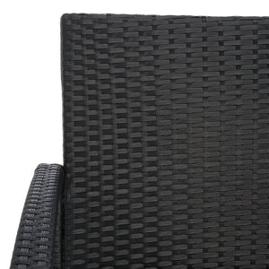 Safavieh BASSEY 4-Piece Outdoor Living Set - Tropical Resort Style with Durable Wicker Frames & Cushions Black / Light Grey PAT7507E