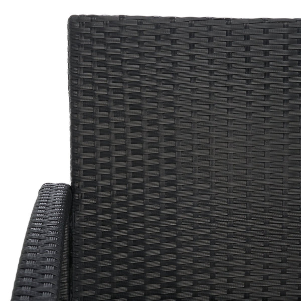 Safavieh BASSEY 4-Piece Outdoor Living Set - Tropical Resort Style with Durable Wicker Frames & Cushions Black / Light Grey PAT7507E