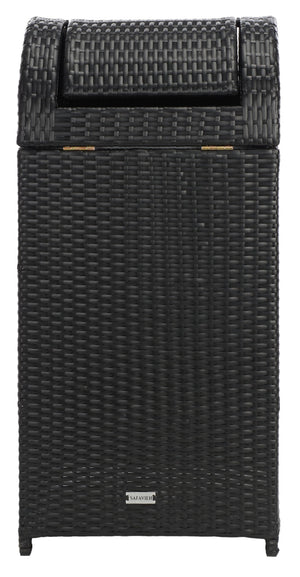 Safavieh SERAPIS Trash Bin - Elegant Outdoor Waste Solution for Stylish Patios, Porches, and Gatherings Black PAT7511A
