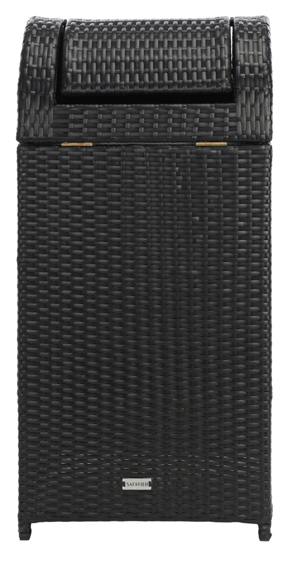 Safavieh SERAPIS Trash Bin - Elegant Outdoor Waste Solution for Stylish Patios, Porches, and Gatherings Black PAT7511A