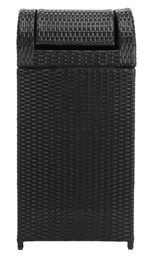Safavieh SERAPIS Trash Bin - Elegant Outdoor Waste Solution for Stylish Patios, Porches, and Gatherings Black PAT7511A