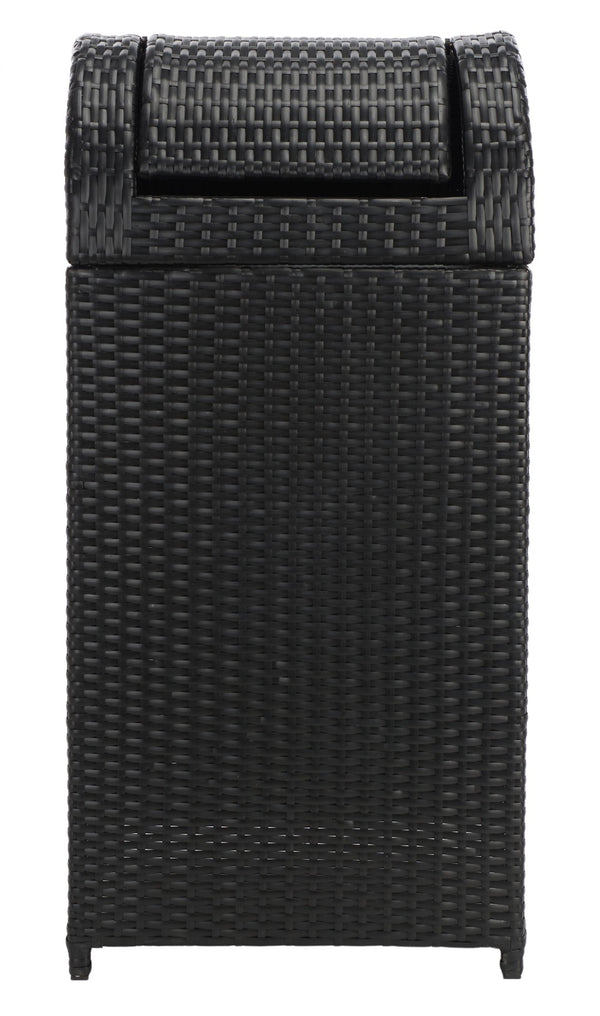 Safavieh SERAPIS Trash Bin - Elegant Outdoor Waste Solution for Stylish Patios, Porches, and Gatherings Black PAT7511A