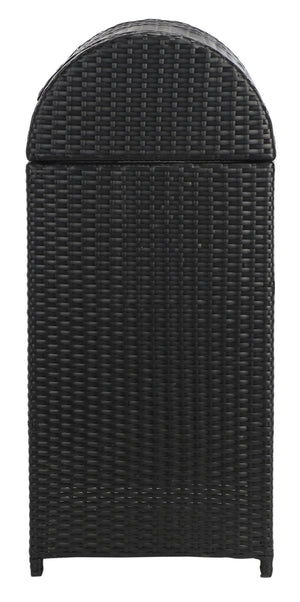 Safavieh SERAPIS Trash Bin - Elegant Outdoor Waste Solution for Stylish Patios, Porches, and Gatherings Black PAT7511A
