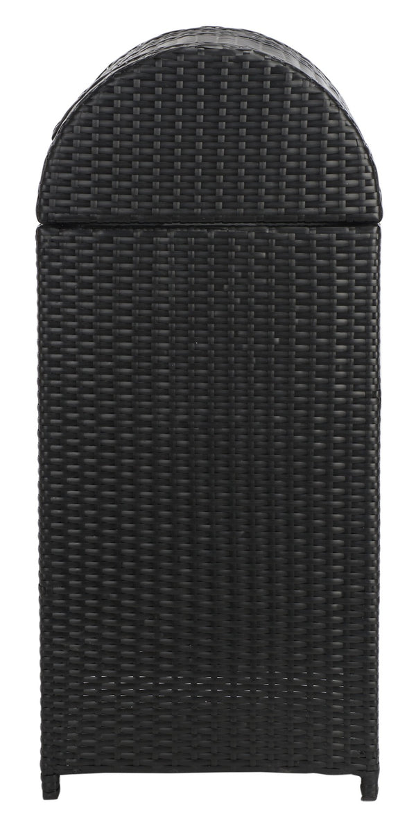 Safavieh SERAPIS Trash Bin - Elegant Outdoor Waste Solution for Stylish Patios, Porches, and Gatherings Black PAT7511A