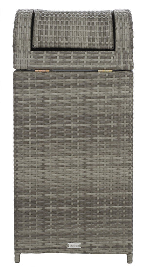 Safavieh SERAPIS Trash Bin - Elegant Outdoor Waste Solution for Stylish Patios, Porches, and Gatherings Grey PAT7511B