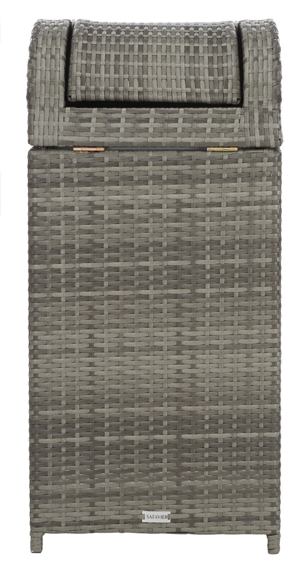 Safavieh SERAPIS Trash Bin - Elegant Outdoor Waste Solution for Stylish Patios, Porches, and Gatherings Grey PAT7511B