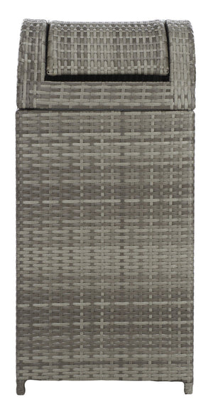 Safavieh SERAPIS Trash Bin - Elegant Outdoor Waste Solution for Stylish Patios, Porches, and Gatherings Grey PAT7511B