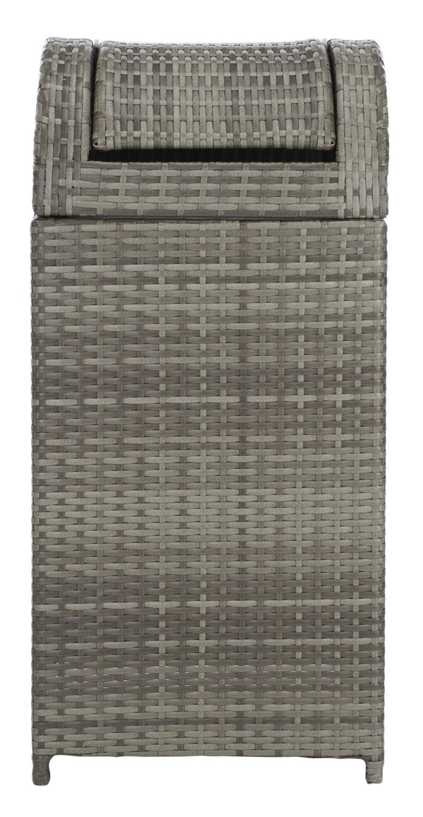 Safavieh SERAPIS Trash Bin - Elegant Outdoor Waste Solution for Stylish Patios, Porches, and Gatherings Grey PAT7511B