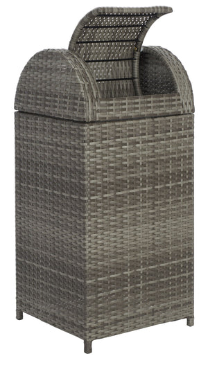 Safavieh SERAPIS Trash Bin - Elegant Outdoor Waste Solution for Stylish Patios, Porches, and Gatherings Grey PAT7511B