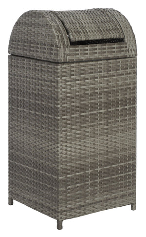 Safavieh SERAPIS Trash Bin - Elegant Outdoor Waste Solution for Stylish Patios, Porches, and Gatherings Grey PAT7511B