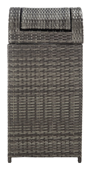 Safavieh SERAPIS Trash Bin - Elegant Outdoor Waste Solution for Stylish Patios, Porches, and Gatherings Grey Brown / - PAT7511C