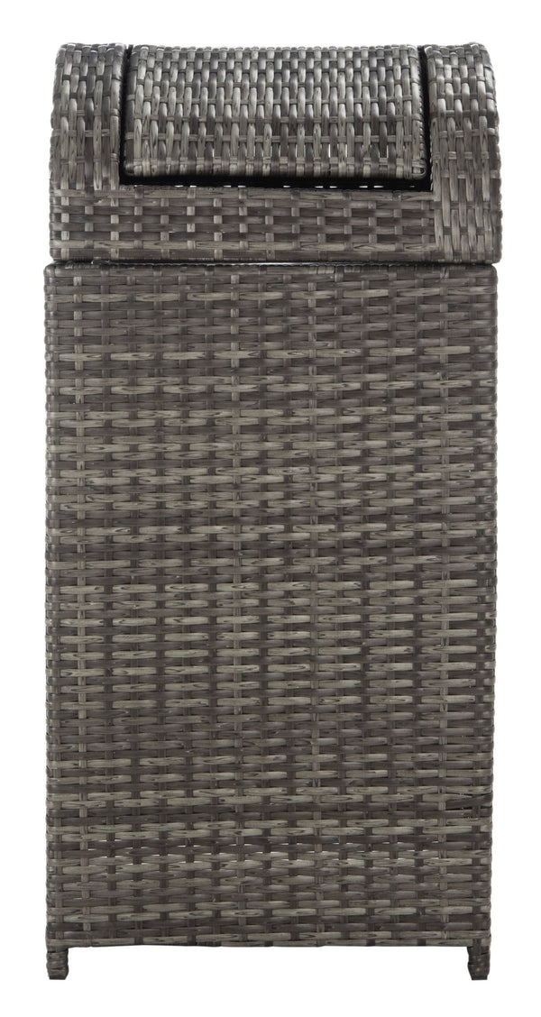 Safavieh SERAPIS Trash Bin - Elegant Outdoor Waste Solution for Stylish Patios, Porches, and Gatherings Grey Brown / - PAT7511C