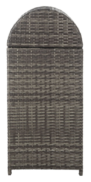 Safavieh SERAPIS Trash Bin - Elegant Outdoor Waste Solution for Stylish Patios, Porches, and Gatherings Grey Brown / - PAT7511C