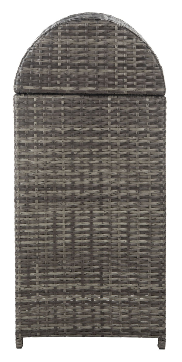 Safavieh SERAPIS Trash Bin - Elegant Outdoor Waste Solution for Stylish Patios, Porches, and Gatherings Grey Brown / - PAT7511C