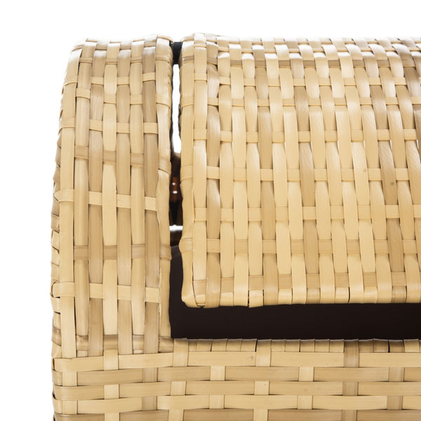 Safavieh SERAPIS Trash Bin - Elegant Outdoor Waste Solution for Stylish Patios, Porches, and Gatherings Natural PAT7511D