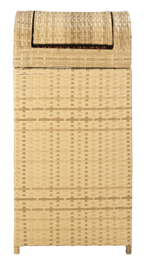 Safavieh SERAPIS Trash Bin - Elegant Outdoor Waste Solution for Stylish Patios, Porches, and Gatherings Natural PAT7511D
