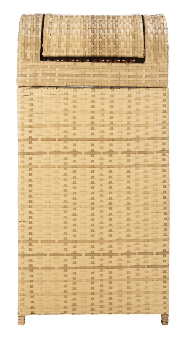 Safavieh SERAPIS Trash Bin - Elegant Outdoor Waste Solution for Stylish Patios, Porches, and Gatherings Natural PAT7511D