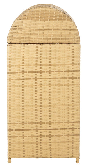 Safavieh SERAPIS Trash Bin - Elegant Outdoor Waste Solution for Stylish Patios, Porches, and Gatherings Natural PAT7511D