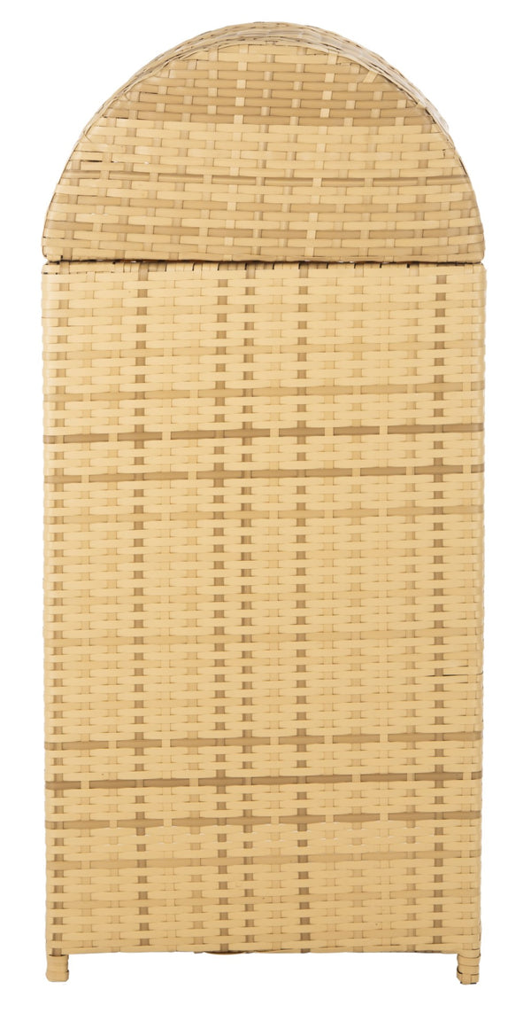 Safavieh SERAPIS Trash Bin - Elegant Outdoor Waste Solution for Stylish Patios, Porches, and Gatherings Natural PAT7511D