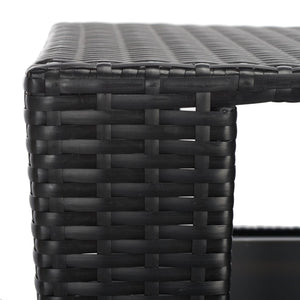 Safavieh MAZELI Outdoor Trash Bin - Stylish PE Wicker Rattan Design for Patios, Decks, and Pools Black PAT7512A