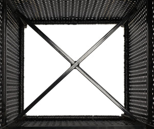 Safavieh MAZELI Outdoor Trash Bin - Stylish PE Wicker Rattan Design for Patios, Decks, and Pools Black PAT7512A