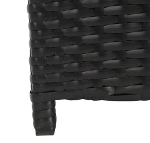 Safavieh MAZELI Outdoor Trash Bin - Stylish PE Wicker Rattan Design for Patios, Decks, and Pools Black PAT7512A